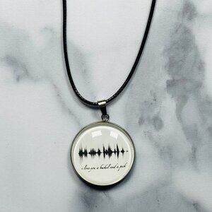 I Love You A Bushel And A Peck Soundwave Cabochon Necklace